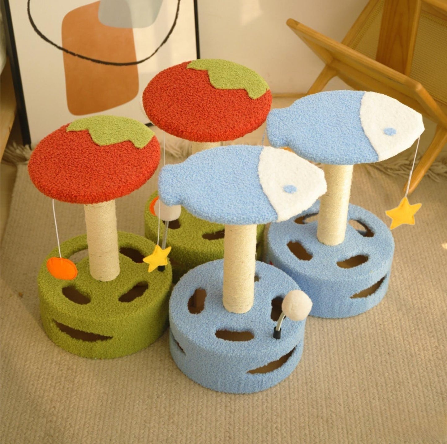 Cute Cartoon Style Small Cat Tree Scratching Post - {{product.type}} - PawPawUp