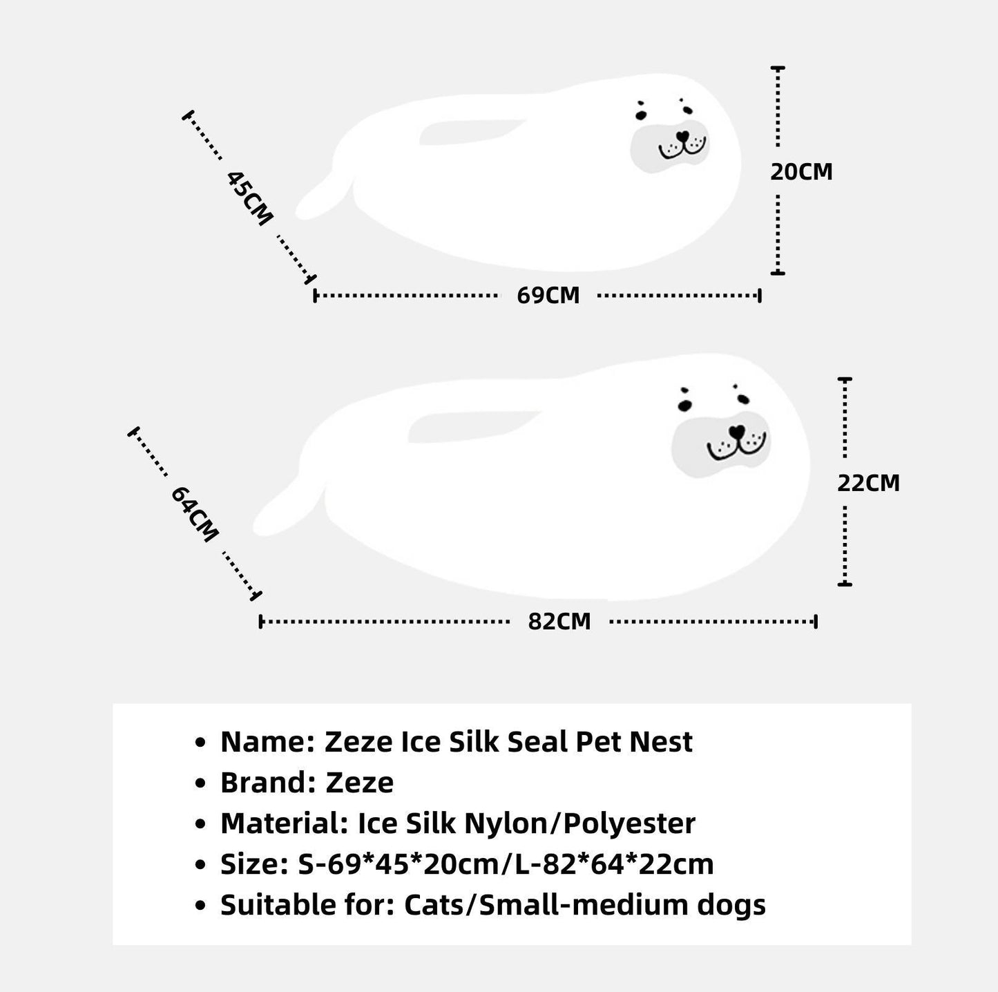 ZeZe Summer Ice Silk Seal Pet Cat Bed Dog Bed - {{product.type}} - PawPawUp