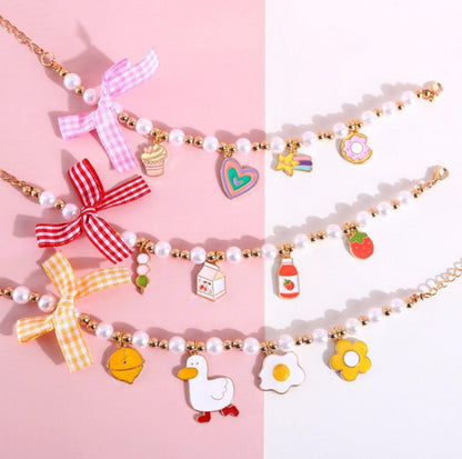 Cute Adjustable Ice-cream Strawberry & Duck Pet Necklace - {{product.type}} - PawPawUp