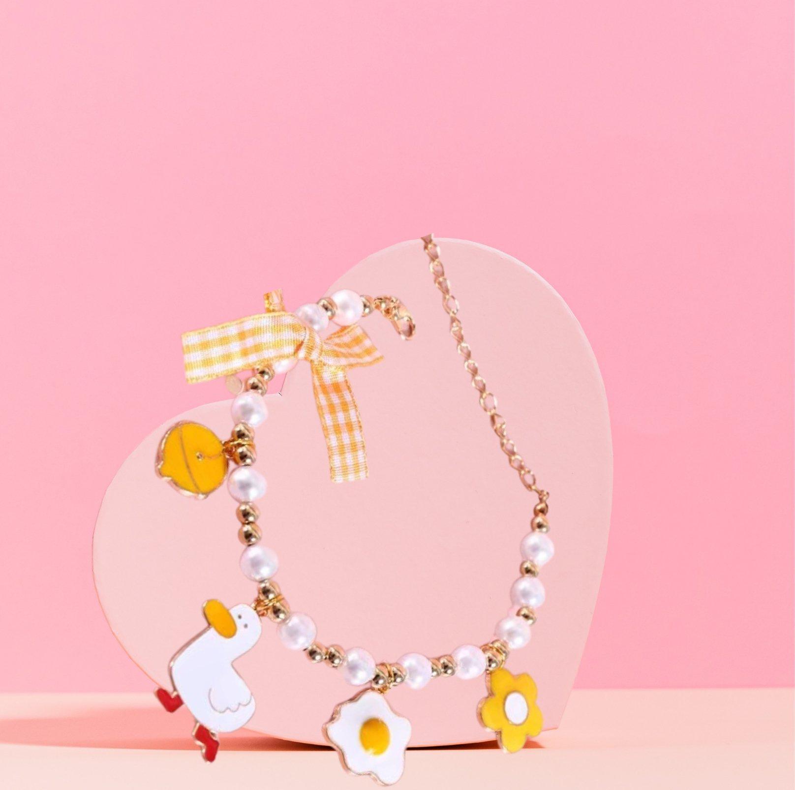 Cute Adjustable Ice-cream Strawberry & Duck Pet Necklace - {{product.type}} - PawPawUp