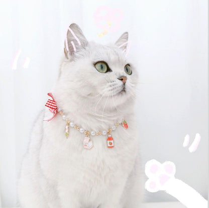 Cute Adjustable Ice-cream Strawberry & Duck Pet Necklace - {{product.type}} - PawPawUp