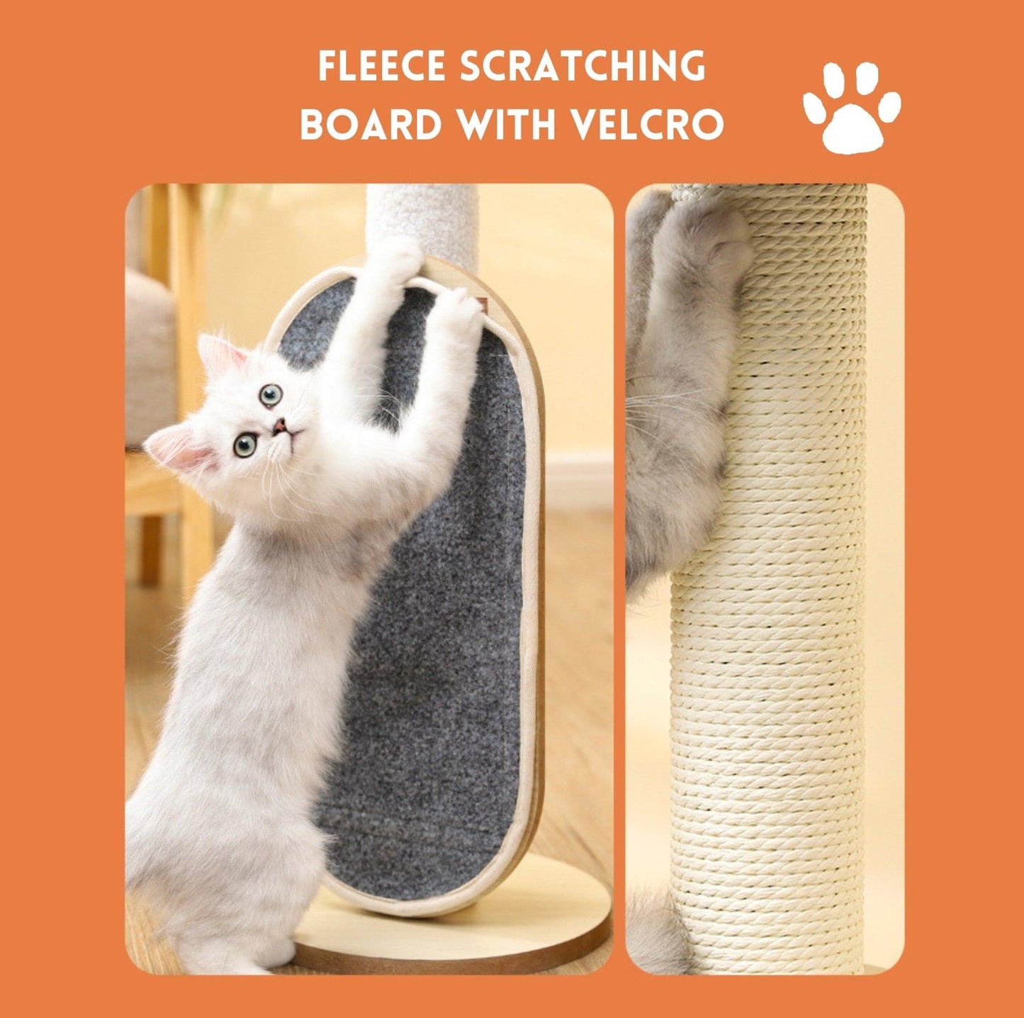Adorable & Attractive Modern Wooden Large Cat Tree with Windmill Design - {{product.type}} - PawPawUp