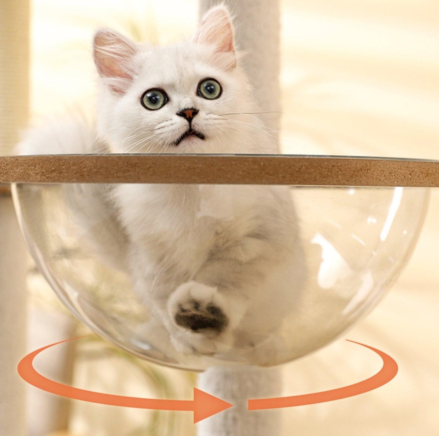 Adorable & Attractive Modern Wooden Large Cat Tree with Windmill Design - {{product.type}} - PawPawUp