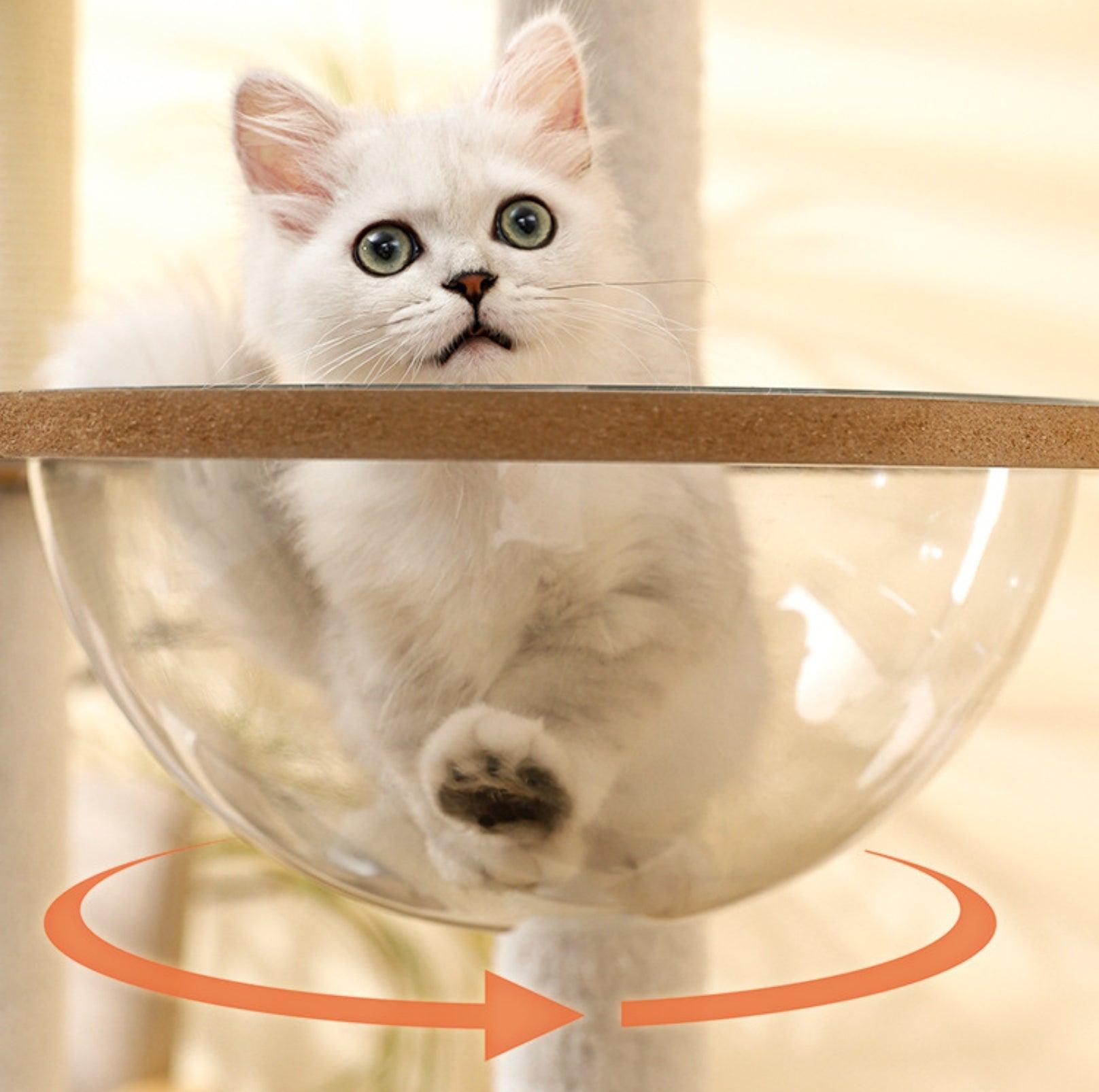 Adorable & Attractive Modern Wooden Large Cat Tree with Windmill Design - {{product.type}} - PawPawUp