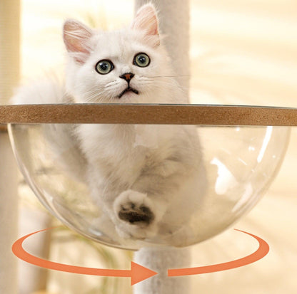 Adorable & Attractive Modern Wooden Large Cat Tree with Windmill Design - {{product.type}} - PawPawUp