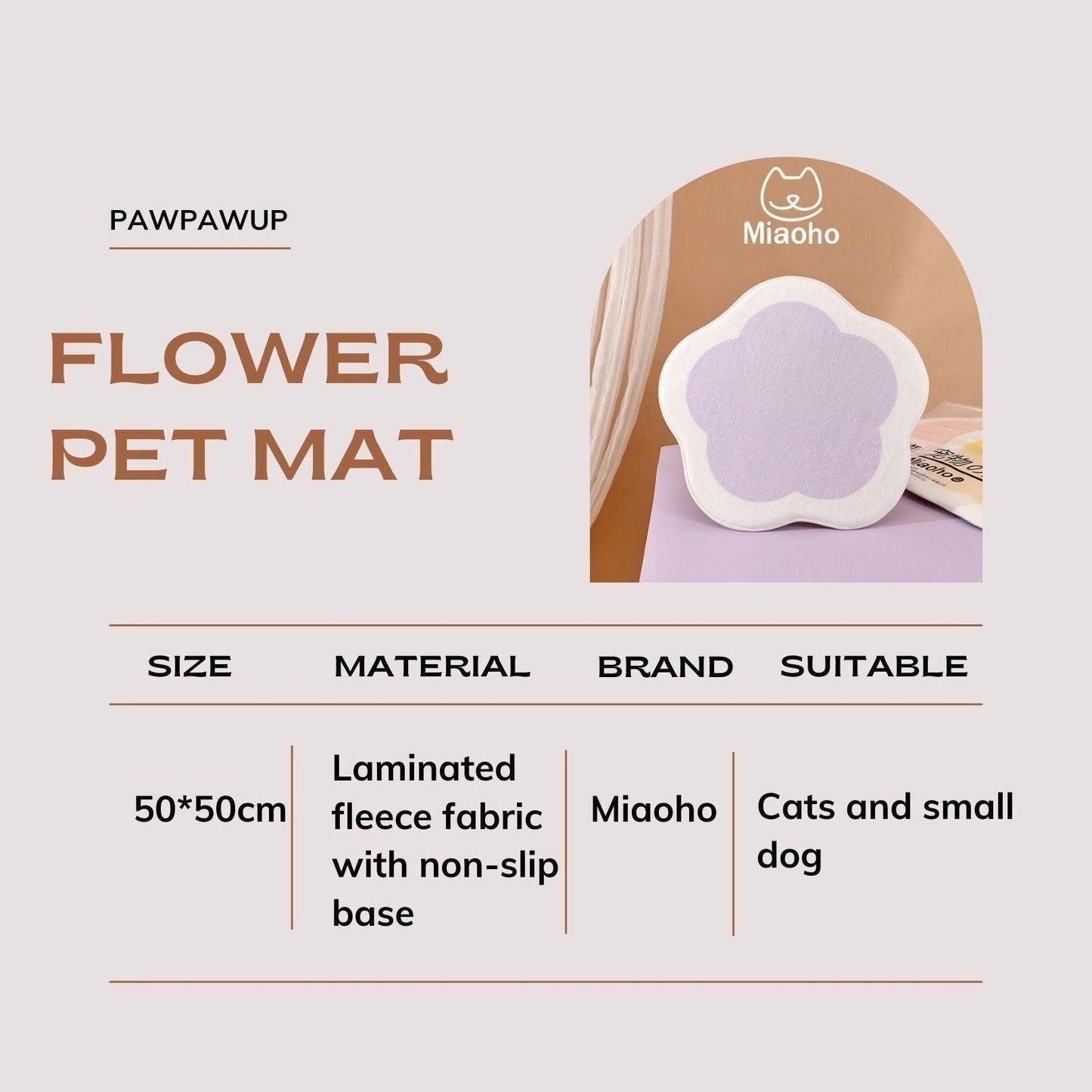Adorable Flower Pet Sleeping Mat Cat Bed for Cats and Small Dogs - {{product.type}} - PawPawUp