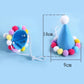 Birthday Party Felt Pet Hat With PomPom Decor - {{product.type}} - PawPawUp