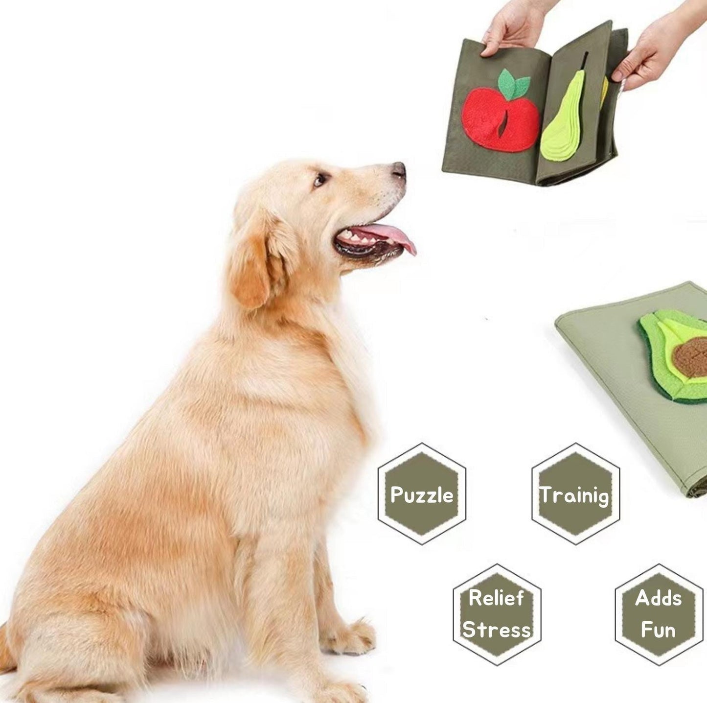 Book-Style Dog Snuffle Mat Training Toy - {{product.type}} - PawPawUp