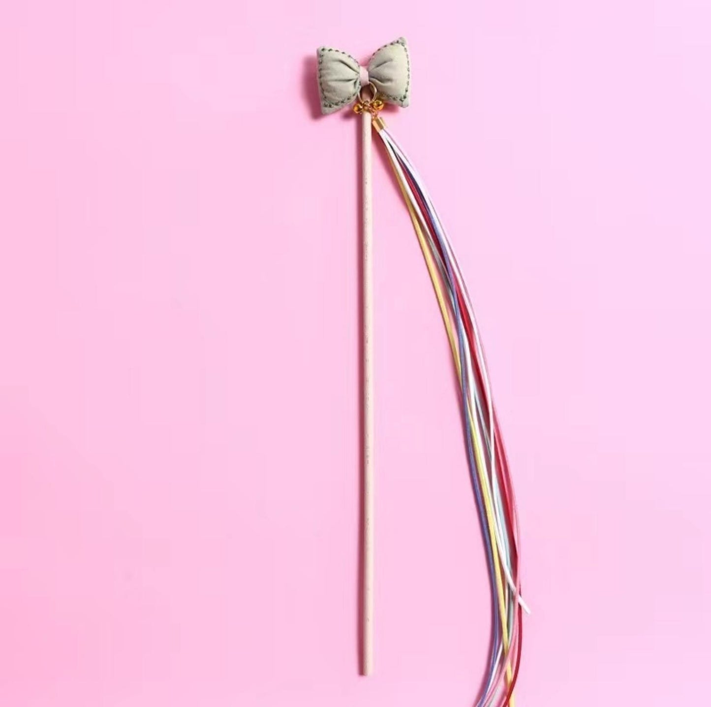 Bow Style Cat Stick With Long Tassel Cat Toy for Interactive Play - {{product.type}} - PawPawUp