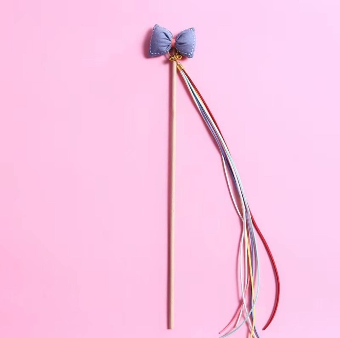 Bow Style Cat Stick With Long Tassel Cat Toy for Interactive Play - {{product.type}} - PawPawUp