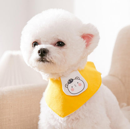 Cartoon Animal Cotton Triangular Pet Scarf Bib - {{product.type}} - PawPawUp