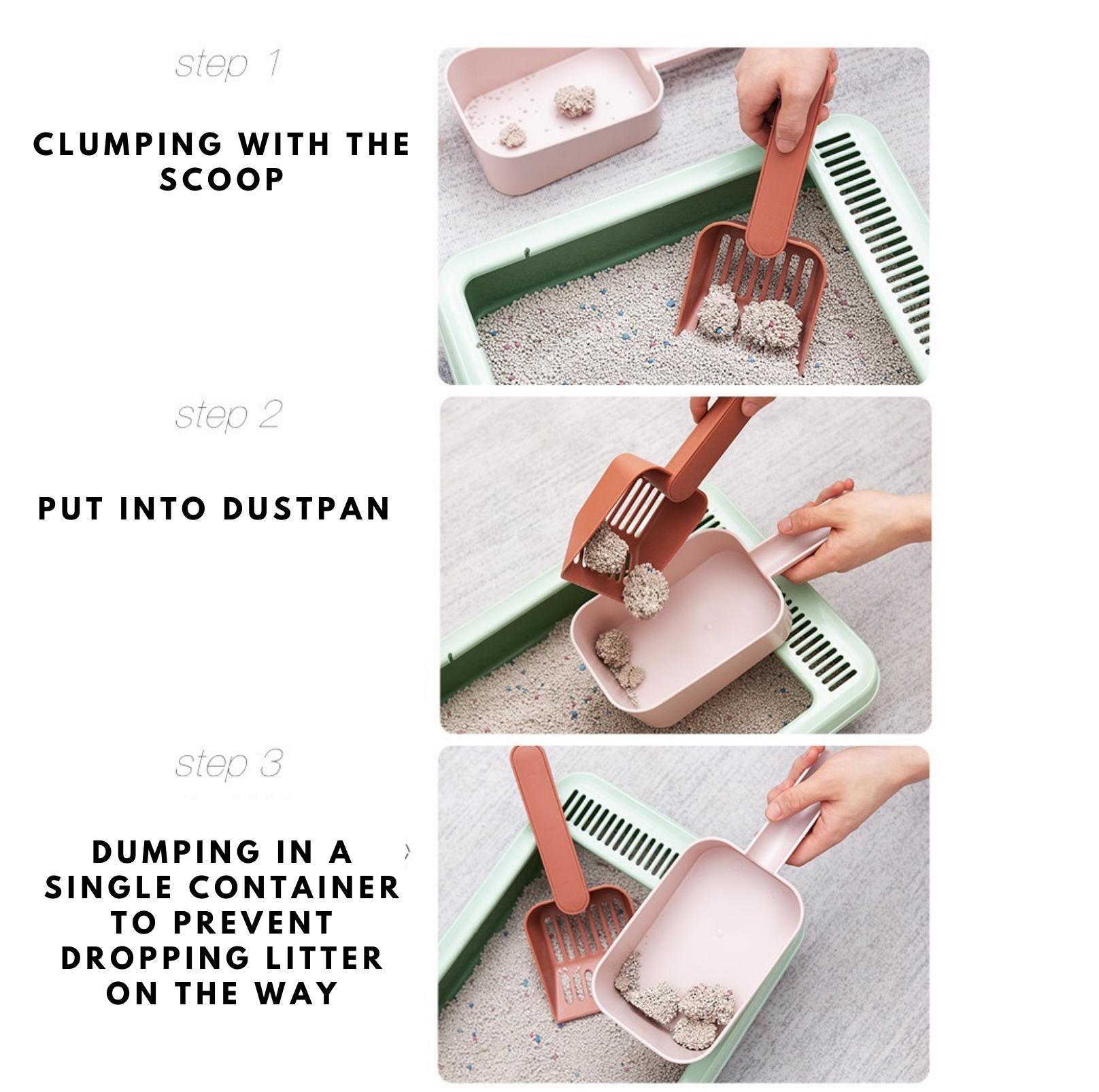 Cat Litter Scoop and Dustpan Combo - Easy Waste Disposal - {{product.type}} - PawPawUp