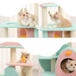 Dreamy Macaroon Party Cat Tree with Scratching Post and Nest - {{product.type}} - PawPawUp