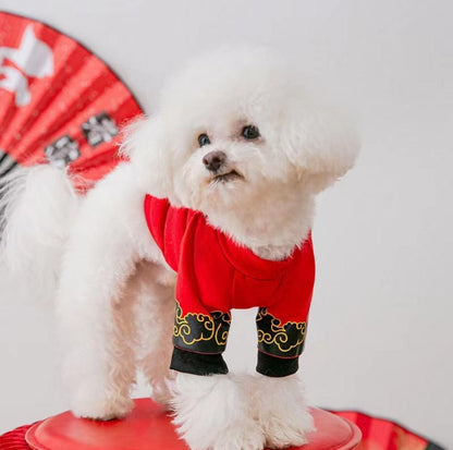 Chinese New Year Lion Dance Head Summer Dog T-Shirt Pet Apparels - {{product.type}} - PawPawUp