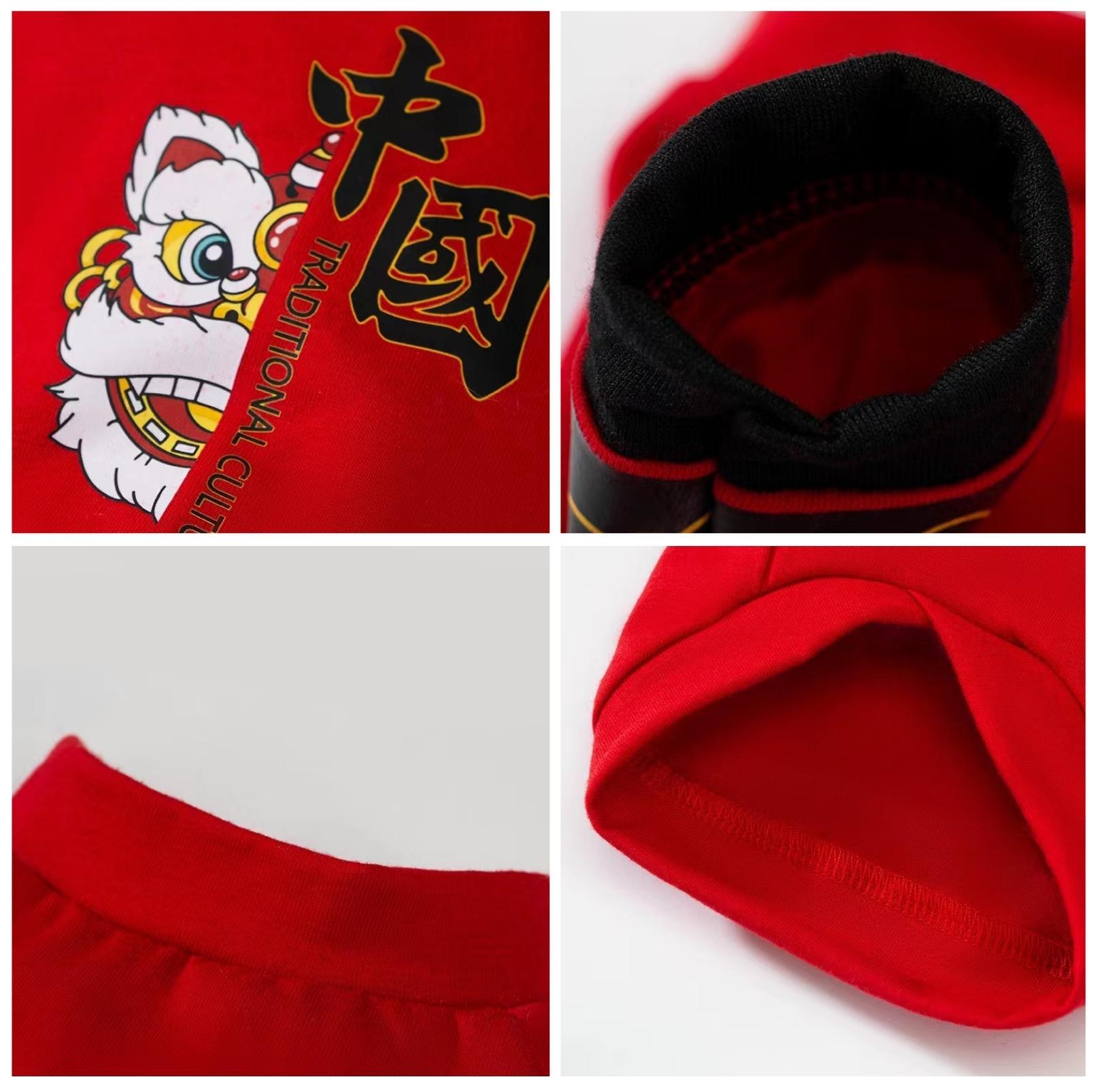 Chinese New Year Lion Dance Head Summer Dog T-Shirt Pet Apparels - {{product.type}} - PawPawUp