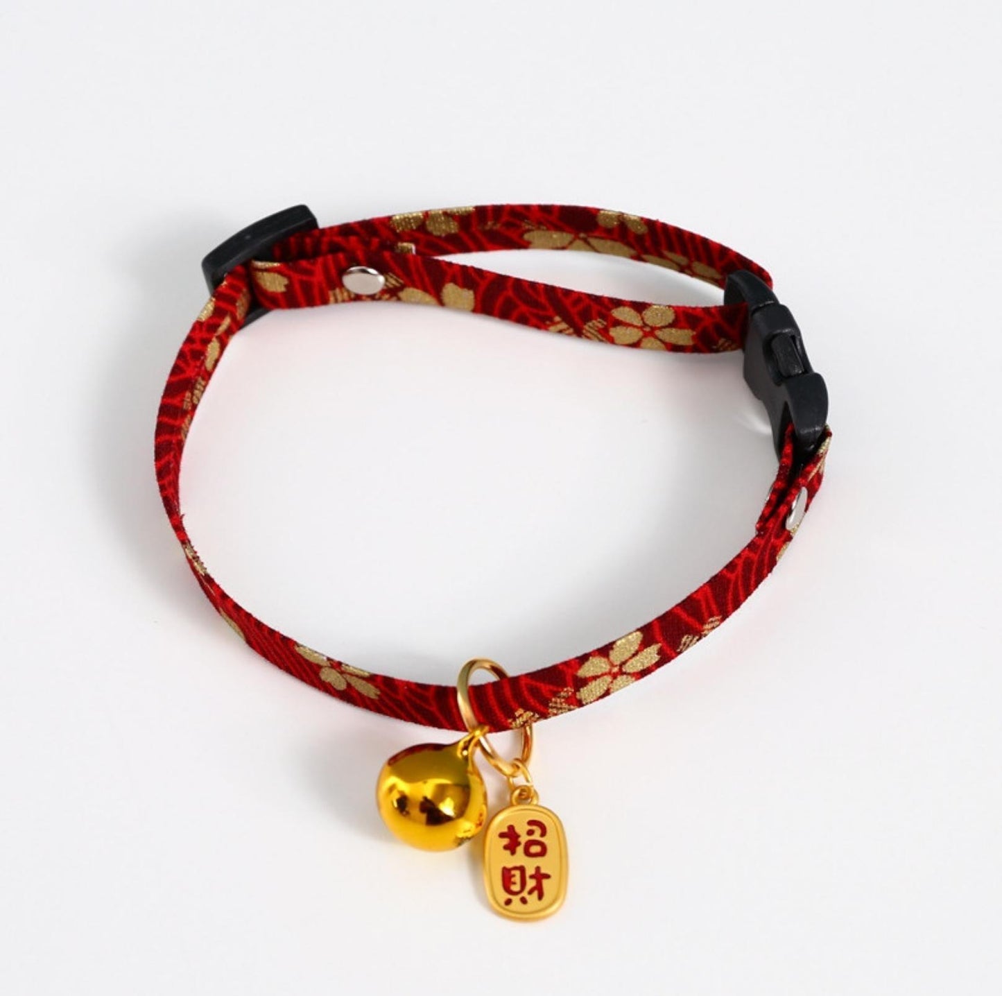 Chinese Style Adjustable Pet Collar with Engraved Pendants and Prints - {{product.type}} - PawPawUp