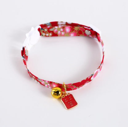 Chinese Style Adjustable Pet Collar with Engraved Pendants and Prints - {{product.type}} - PawPawUp