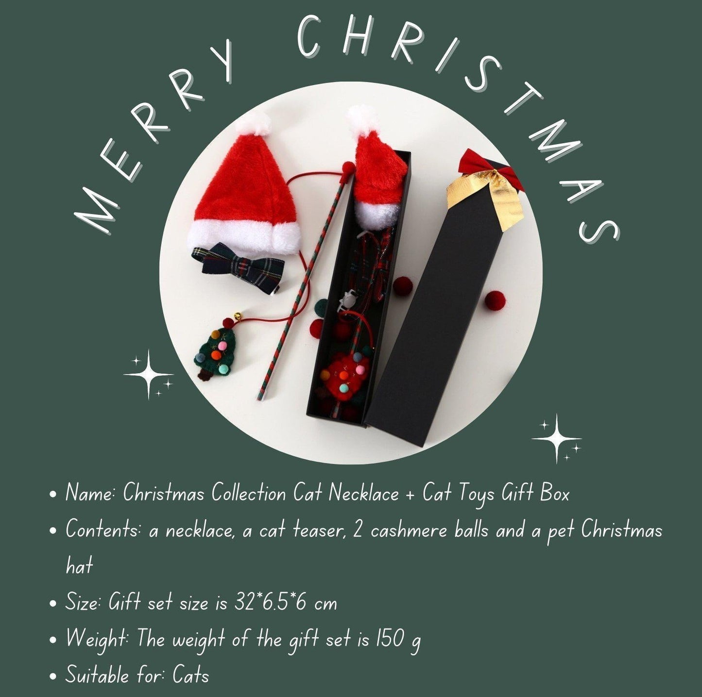 Christmas Collection Cat Necklace+Cat Toys Gift Box - {{product.type}} - PawPawUp