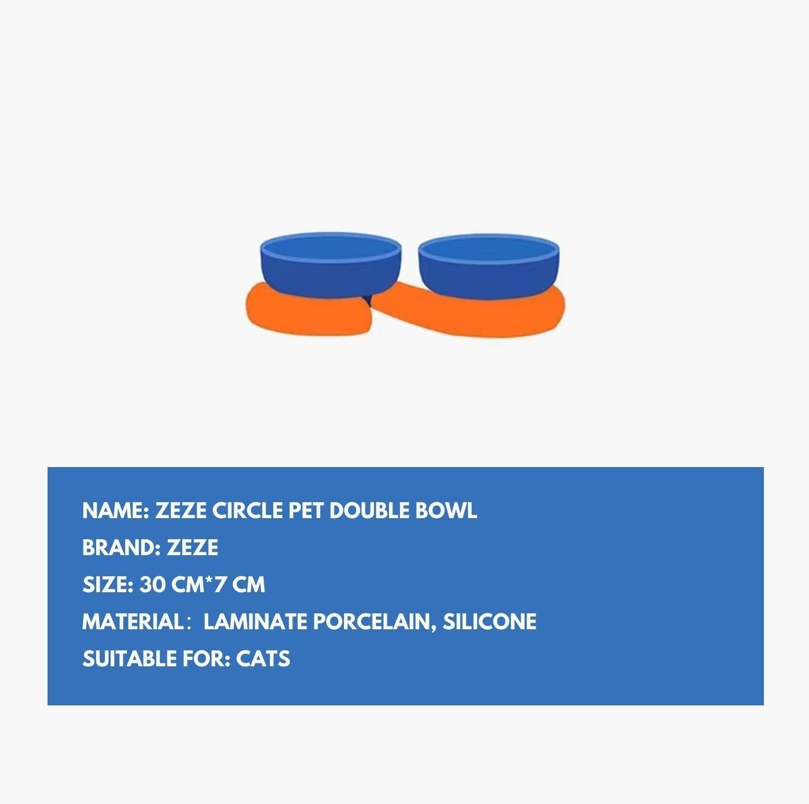 ZeZe Circle Pet Double Cat Bowls and Dog Bowls - {{product.type}} - PawPawUp