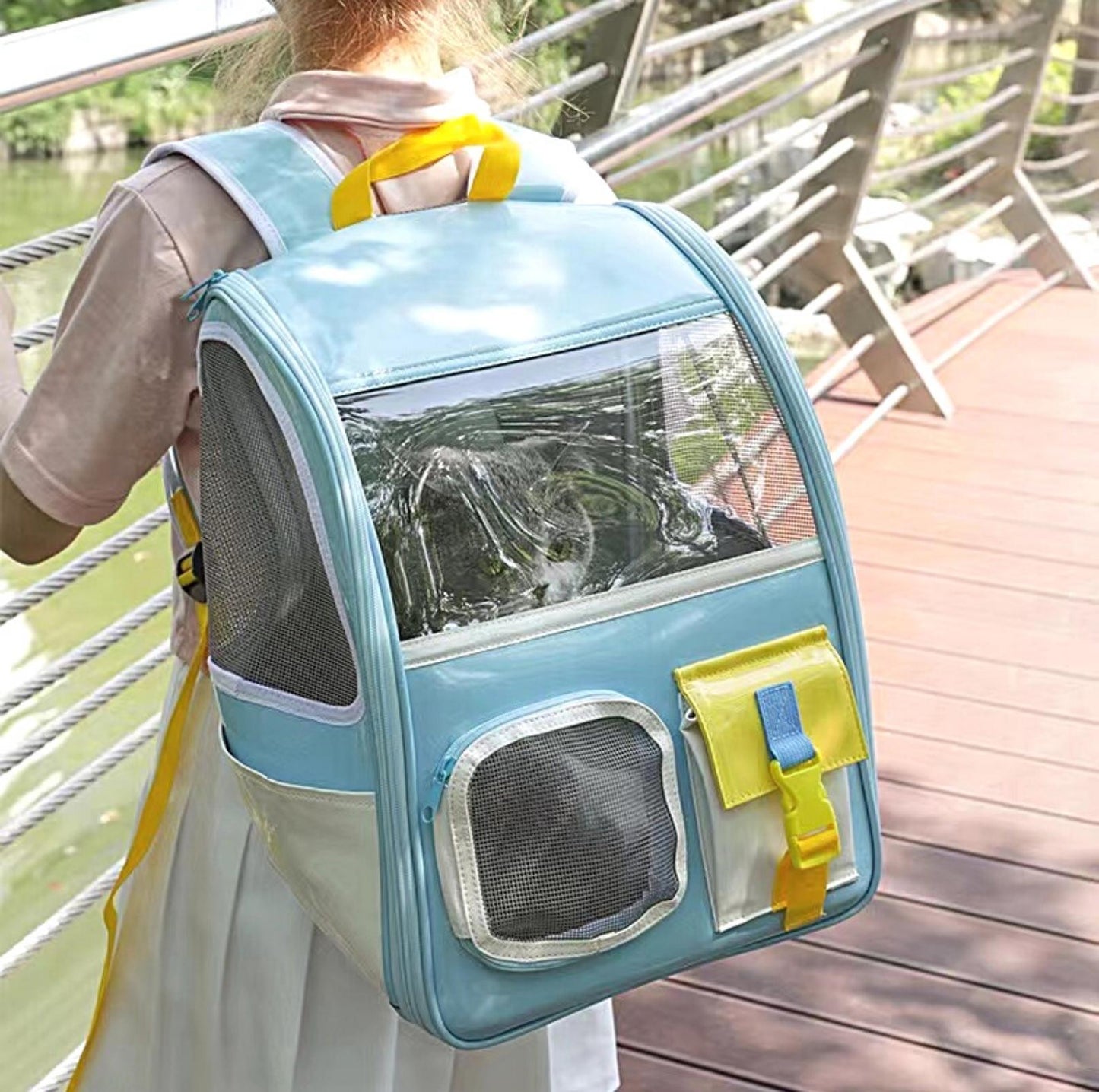 "Back to School" Clear Shoulder Bag Cat and Small Dog Carrier - {{product.type}} - PawPawUp