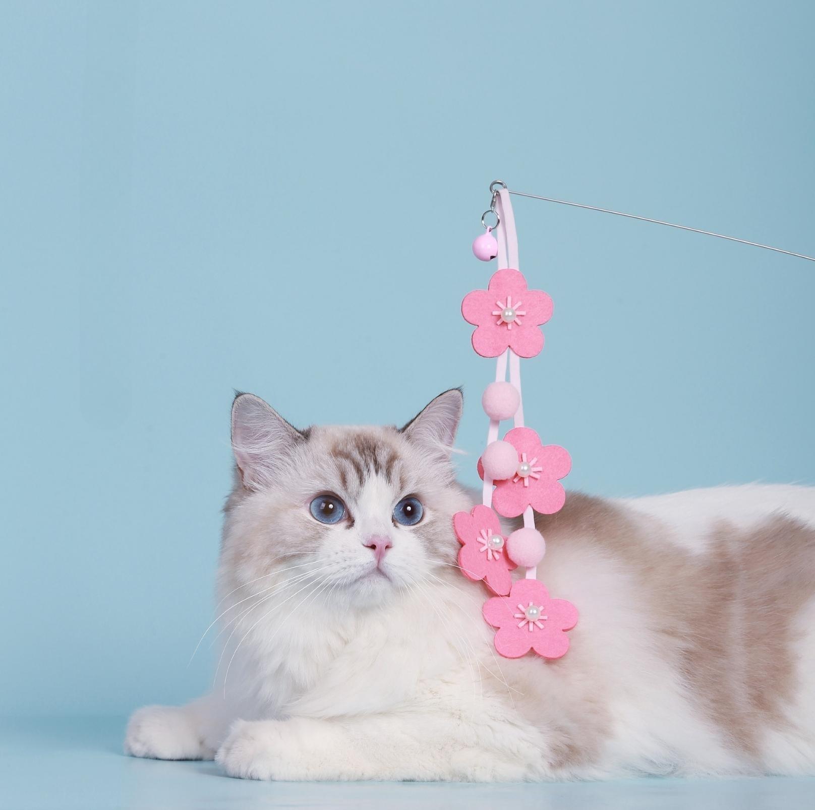 Colourful Flower Styled Cat Stick with Bells and Tassels | Cat Toys - {{product.type}} - PawPawUp