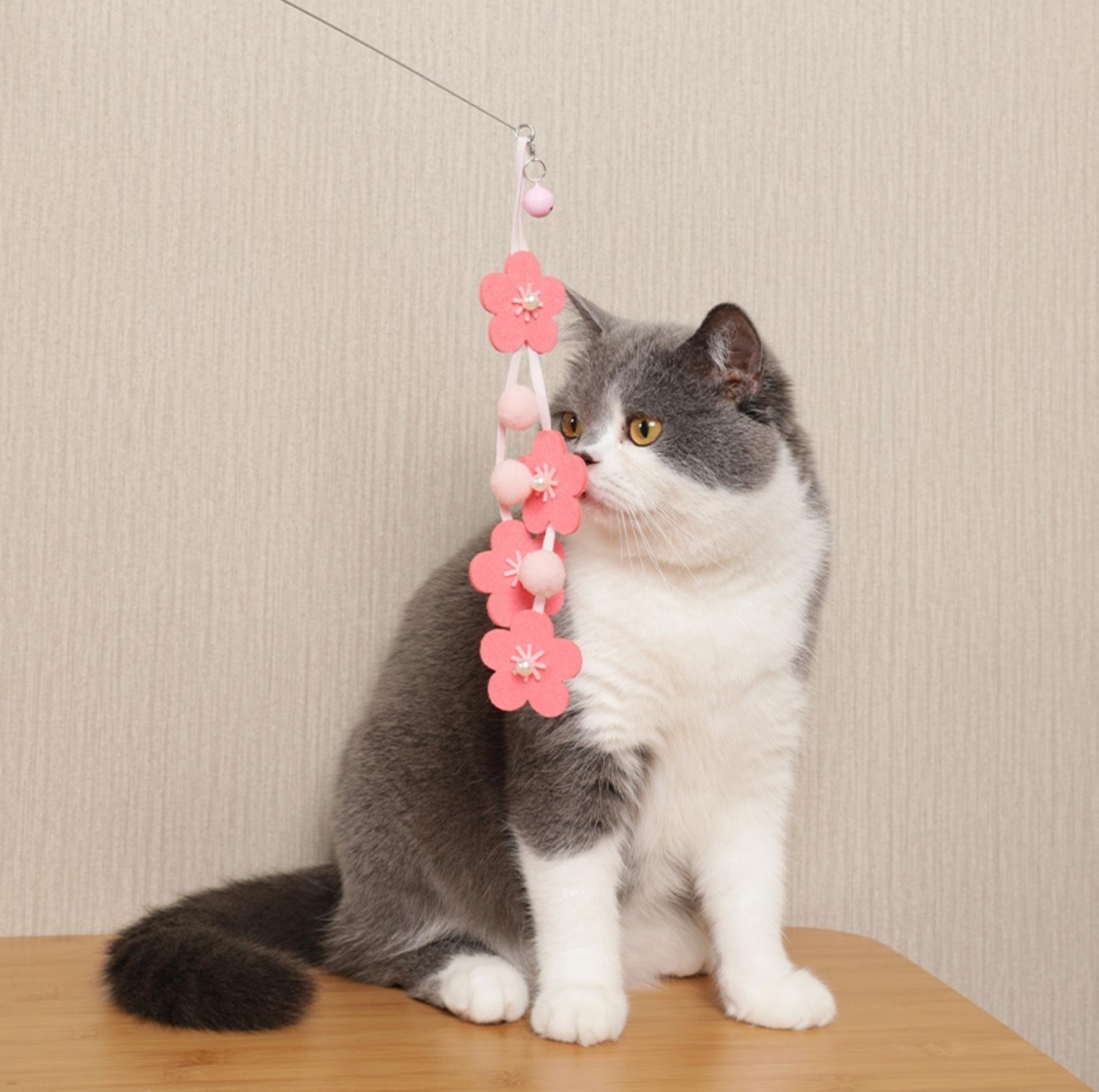 Colourful Flower Styled Cat Stick with Bells and Tassels | Cat Toys - {{product.type}} - PawPawUp