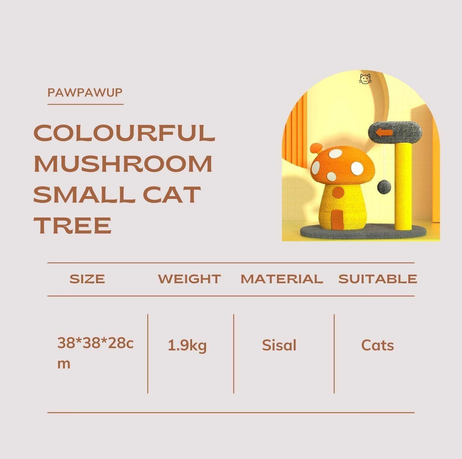 Colourful Mushroom Cat Scratching Post Small Cat Tree - {{product.type}} - PawPawUp
