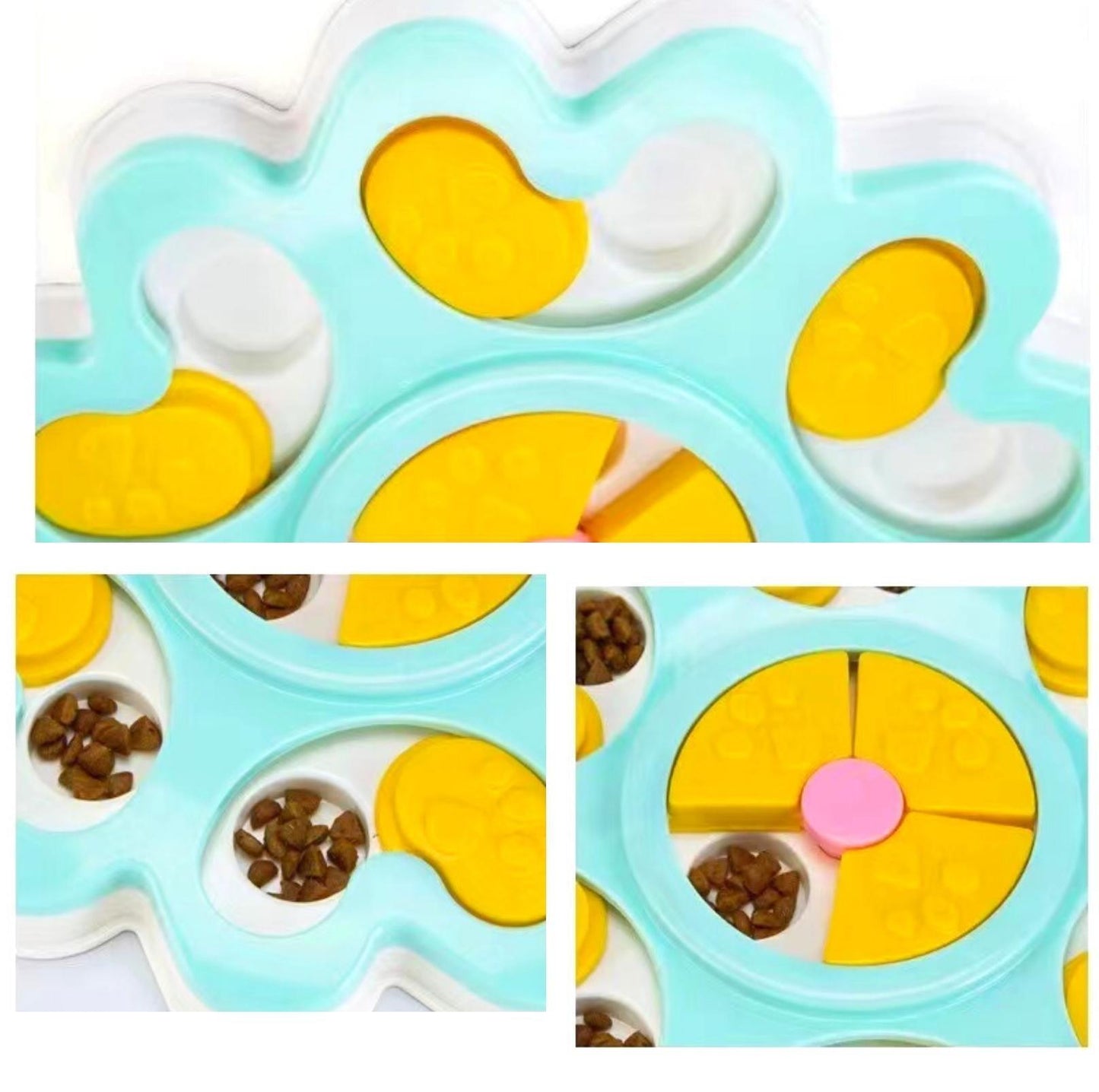 Round Pet Puzzle Toy for Slow Eating and Mental Stimulation - {{product.type}} - PawPawUp