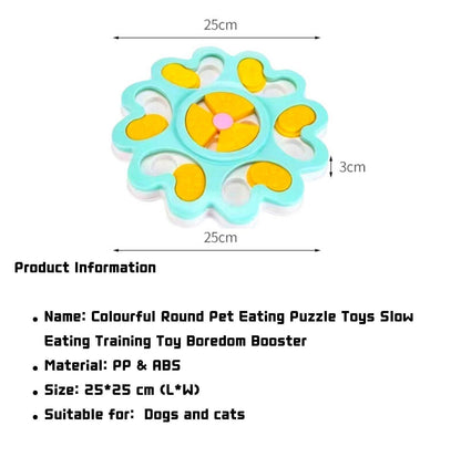 Round Pet Puzzle Toy for Slow Eating and Mental Stimulation - {{product.type}} - PawPawUp