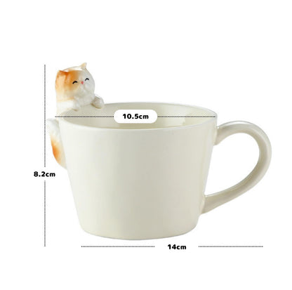 3D Cat And Dog Design Ceramic Mugs (Spoon not included) - {{product.type}} - PawPawUp