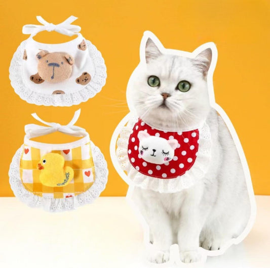 Cute Adjustable Cotton Pet Bibs In Multiple Designs - {{product.type}} - PawPawUp