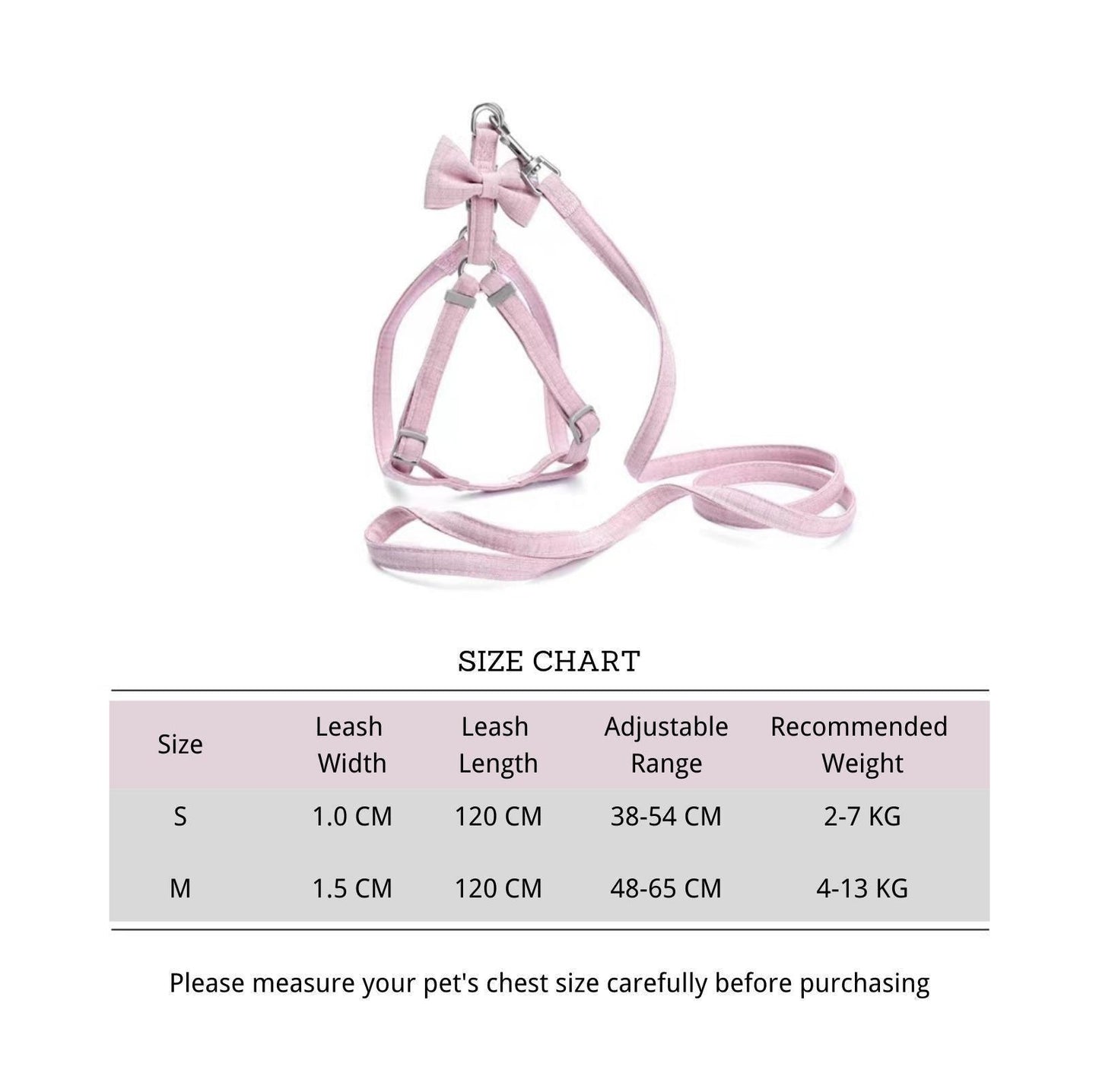 Cute Bow Pet Chest Harness and Leash | Stylish and Durable - {{product.type}} - PawPawUp