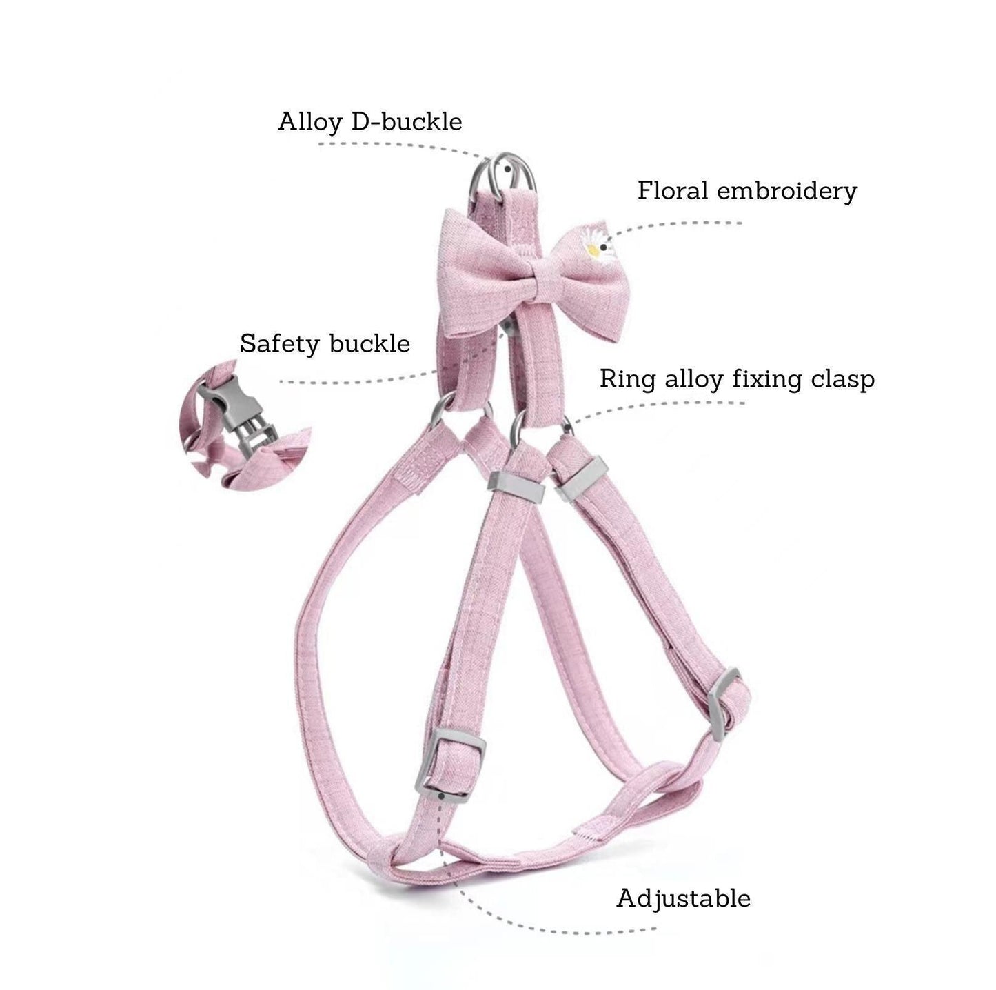 Cute Bow Pet Chest Harness and Leash | Stylish and Durable - {{product.type}} - PawPawUp