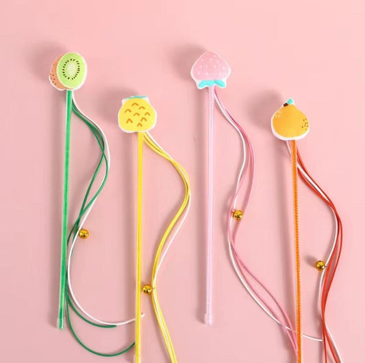 Cute Cartoon Fruit Fabric Cat Stick with Long Tassels | Cat Toys - {{product.type}} - PawPawUp