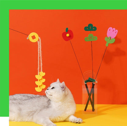 ZeZe Cute Felt Wool Cat Stick Cat Toys - {{product.type}} - PawPawUp
