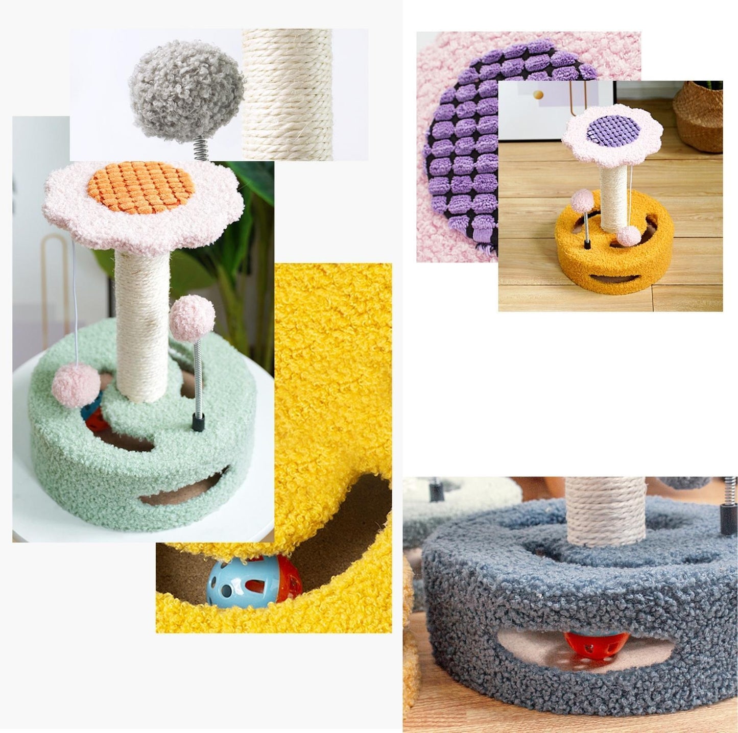 Sunflower Style Small Cat Tree with Scratching Post - {{product.type}} - PawPawUp