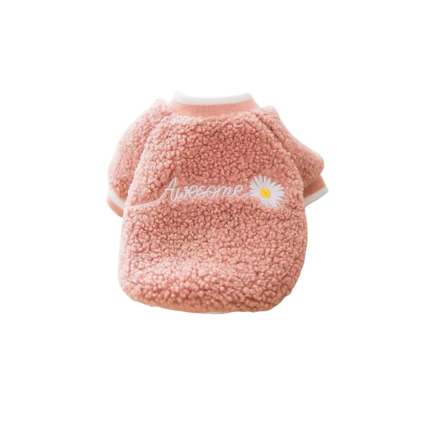 Daisy Embroidered Wool Fleece Spring Dog and Cat Apparel - {{product.type}} - PawPawUp
