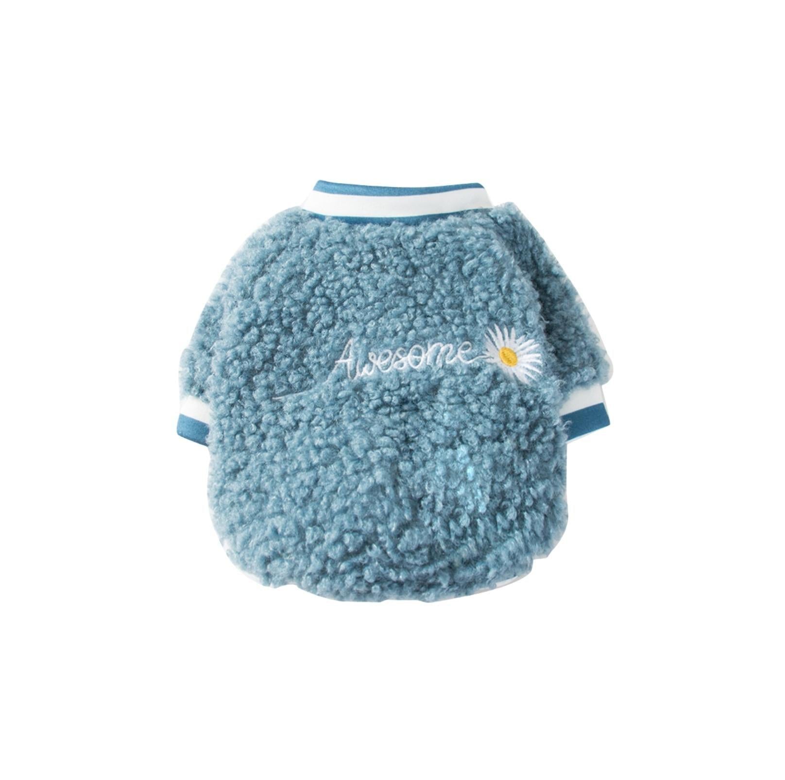 Daisy Embroidered Wool Fleece Spring Dog and Cat Apparel - {{product.type}} - PawPawUp