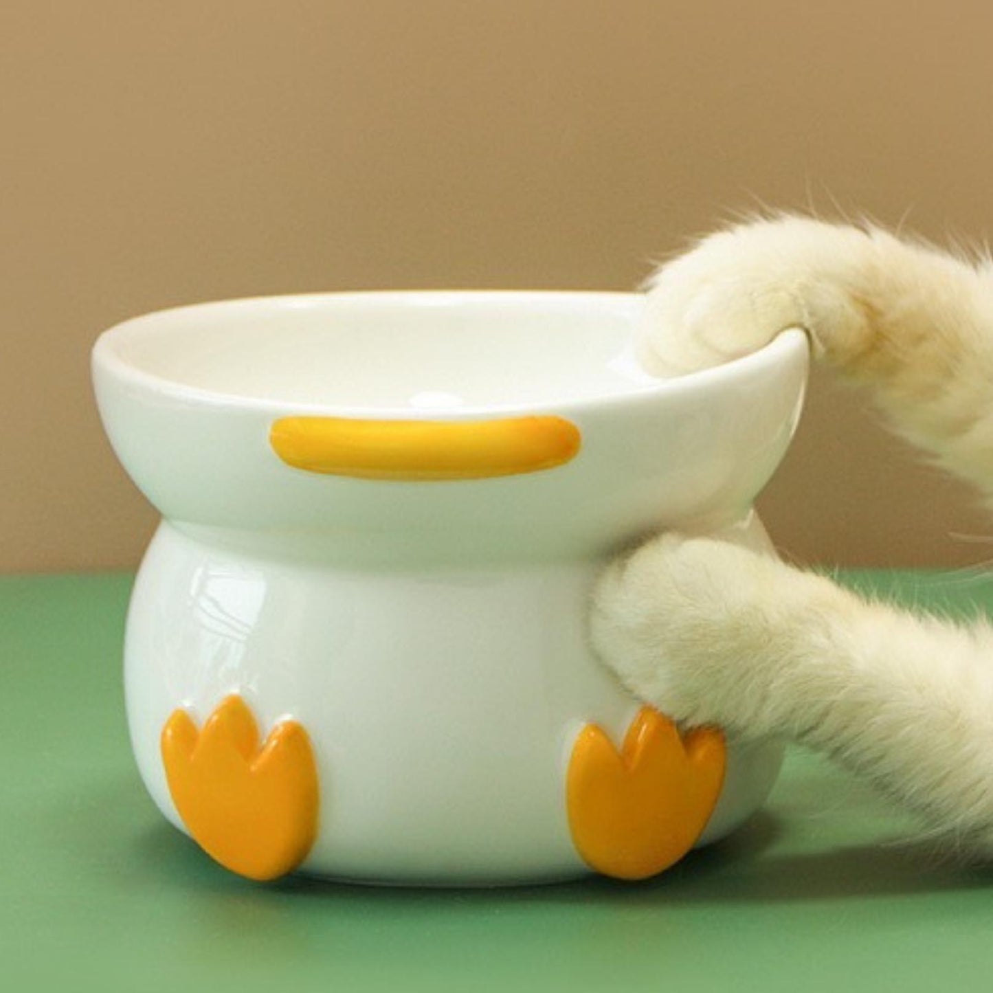 Duck-Shaped Elevated Ceramic Cat Bowls Small Dog Bowls - {{product.type}} - PawPawUp