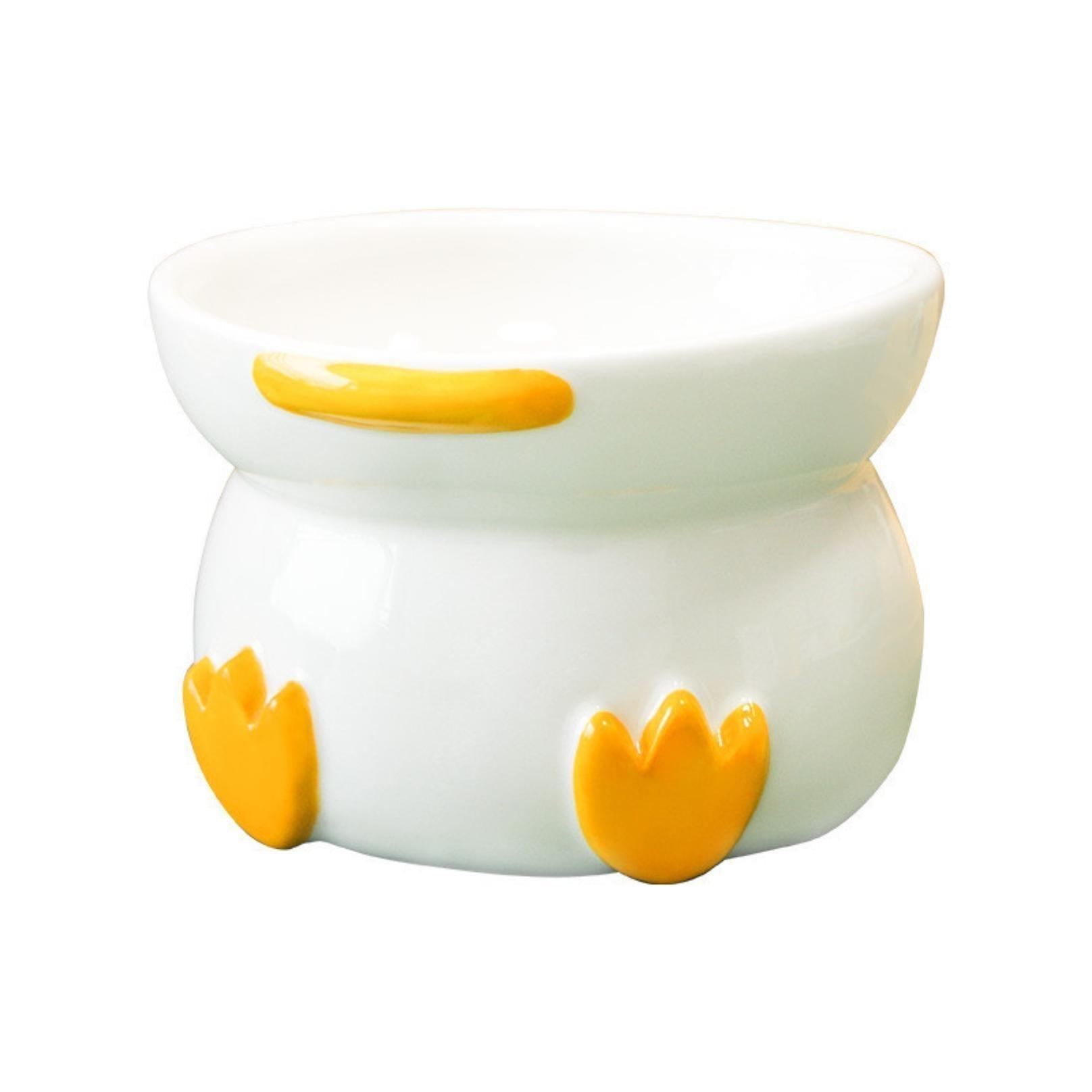 Duck-Shaped Elevated Ceramic Cat Bowls Small Dog Bowls - {{product.type}} - PawPawUp