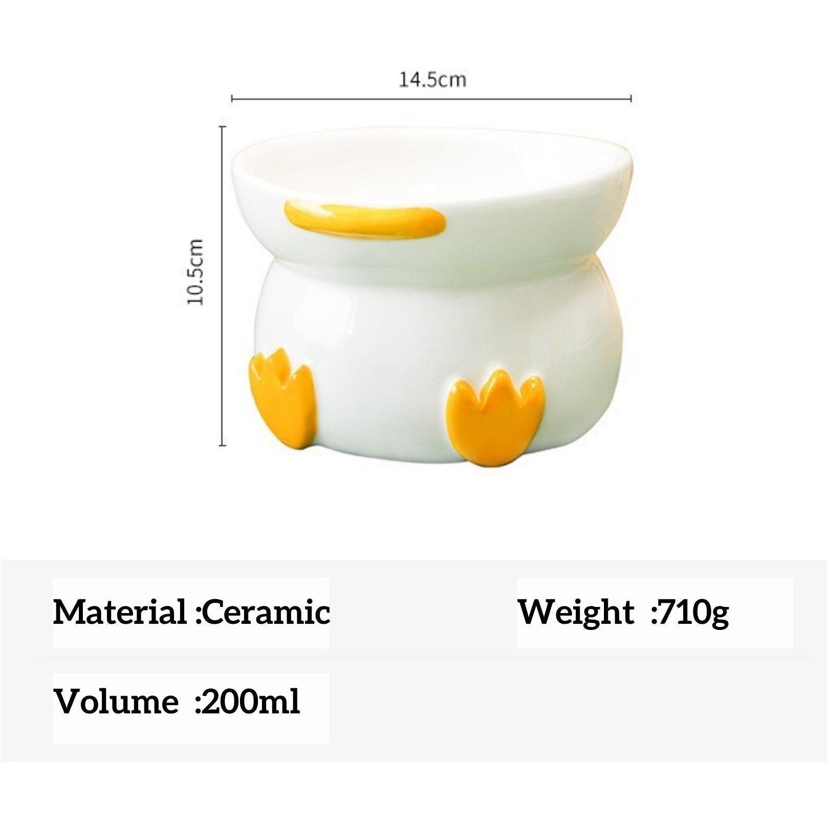 Duck-Shaped Elevated Ceramic Cat Bowls Small Dog Bowls - {{product.type}} - PawPawUp