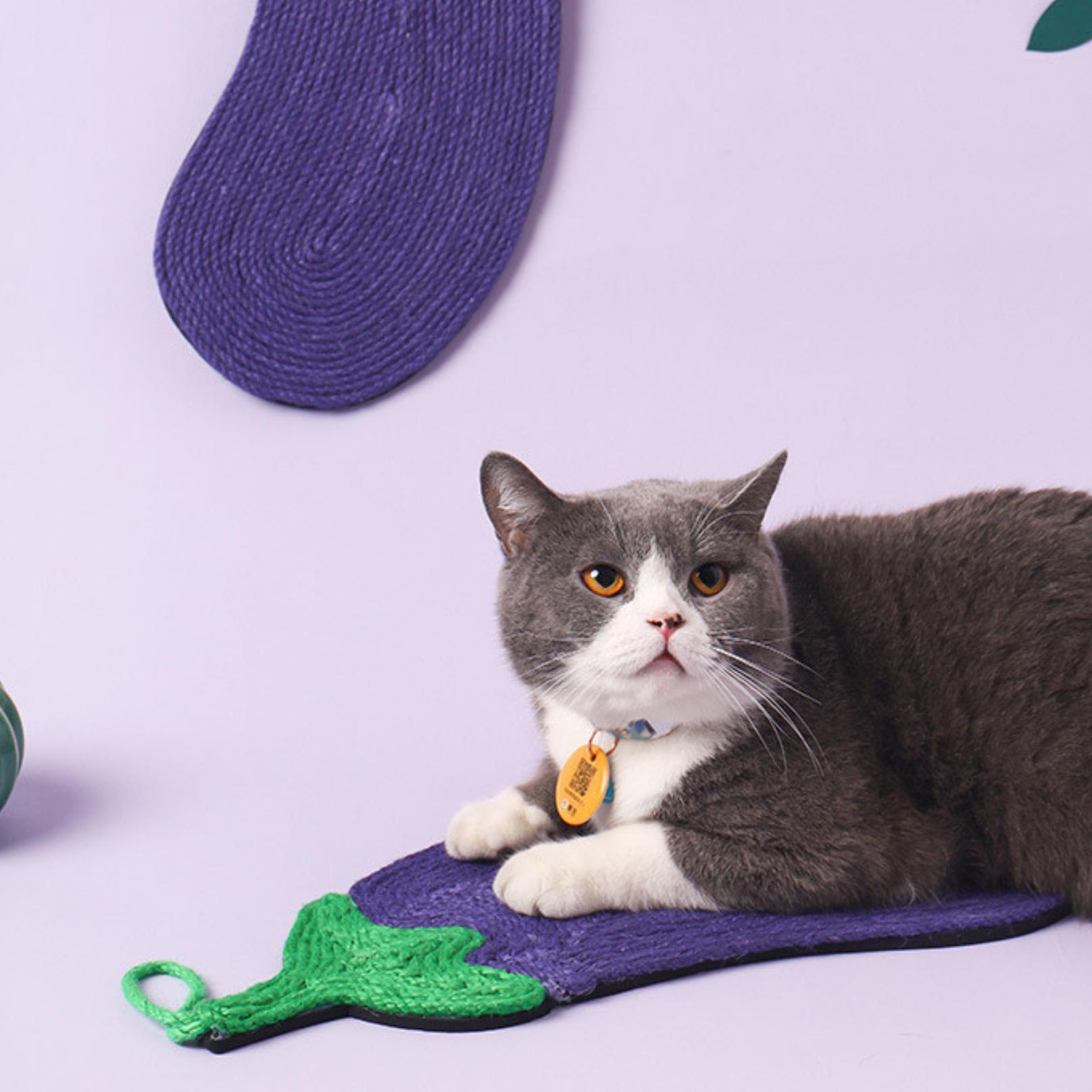 Eggplant shaped Sisal Rope Scratching Mat Cat Scratcher - {{product.type}} - PawPawUp