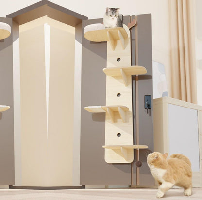 Elk-Shaped Multi-Level Wooden Hanging Cat Tree Cat Toy - {{product.type}} - PawPawUp