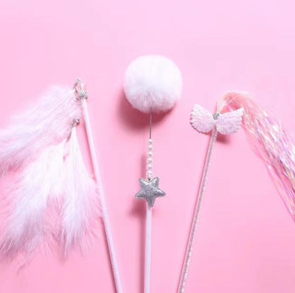 Fairy Feather Tassel Teaser Set (3-piece set ) Cat Stick Set Cat Toys - {{product.type}} - PawPawUp