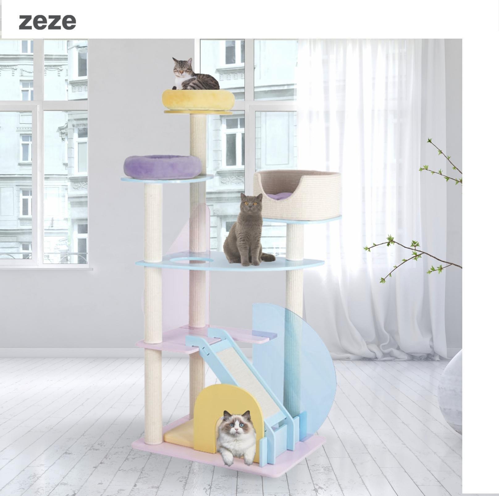 ZeZe Fantasy Macaroon 6 Levels Climbing Frame Extra Large Cat Tree - {{product.type}} - PawPawUp