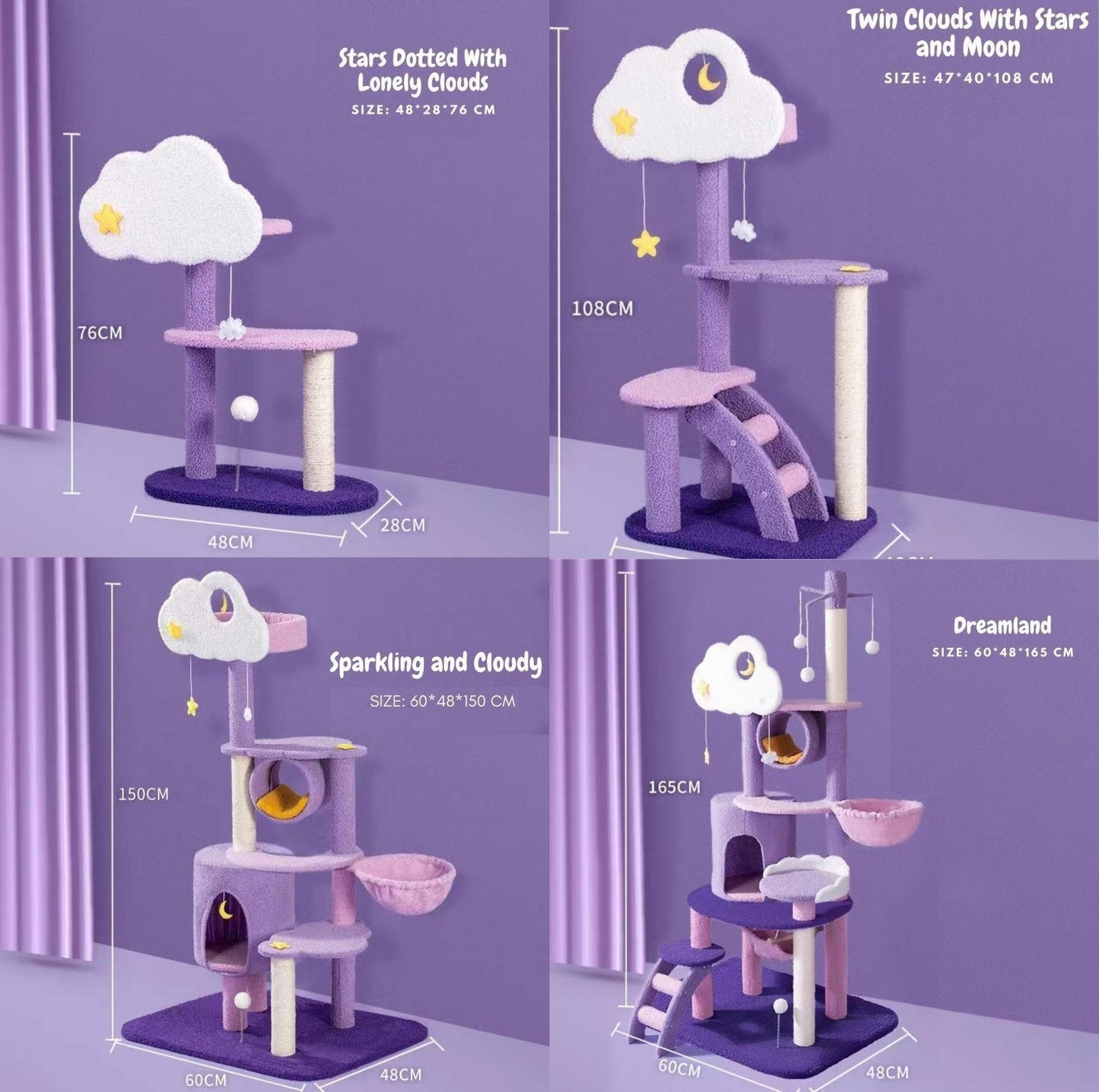 Fantasy Series Climbing Frame Cat Tree - Sparkling and cloudy - {{product.type}} - PawPawUp