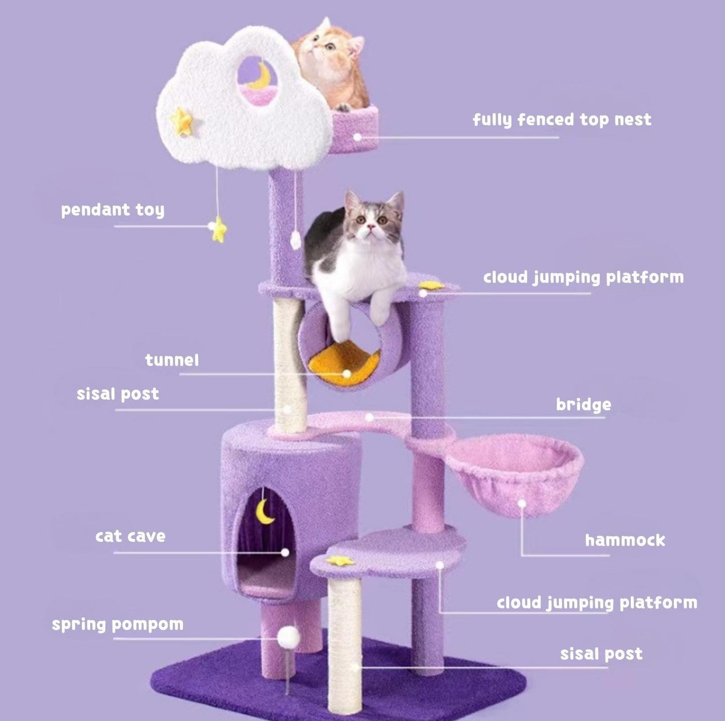 Fantasy Series Climbing Frame Cat Tree - Sparkling and cloudy - {{product.type}} - PawPawUp