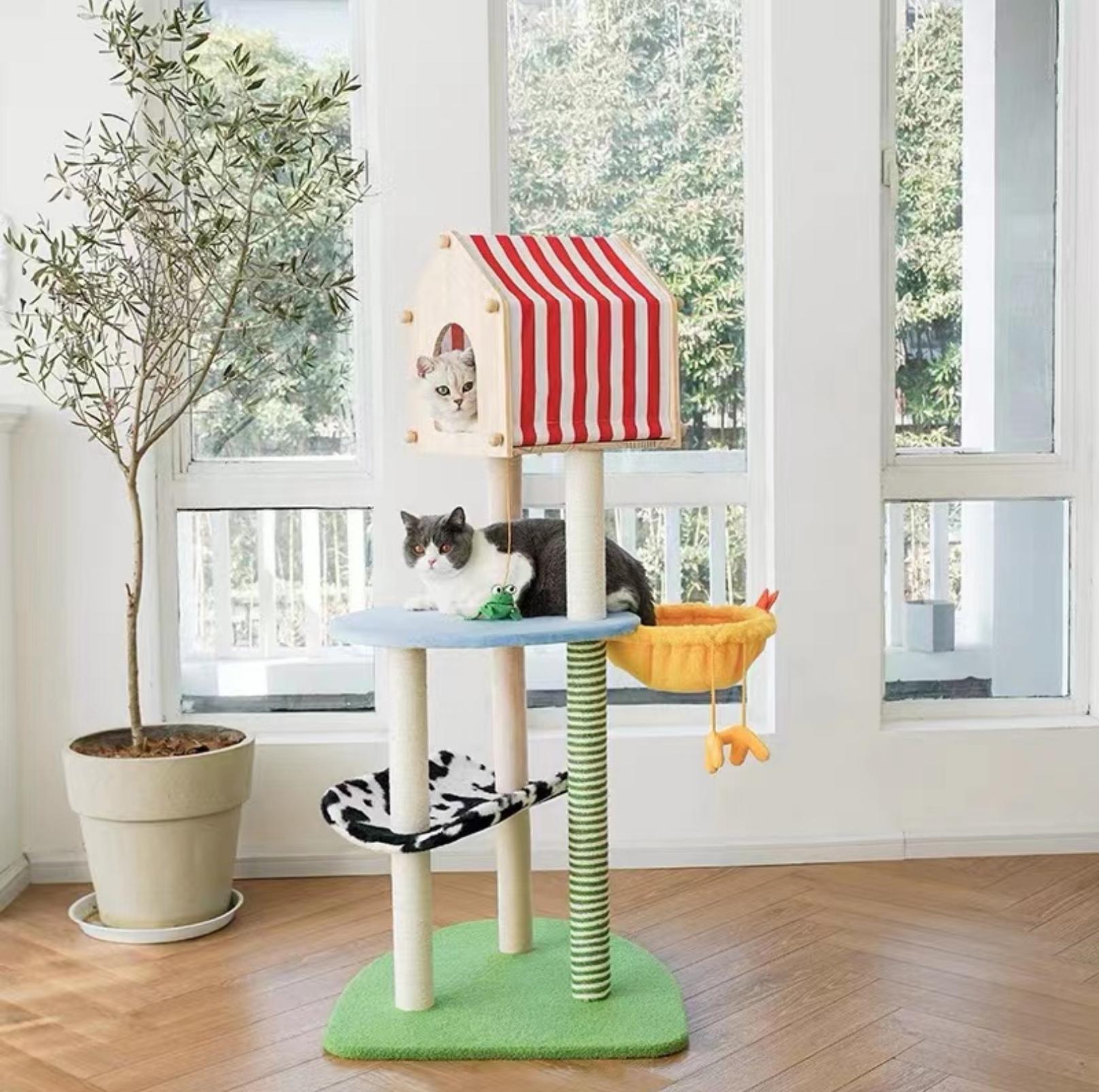 ZeZe Farm Vibe Cat Tree Climbing Frame With Scratching Posts - {{product.type}} - PawPawUp