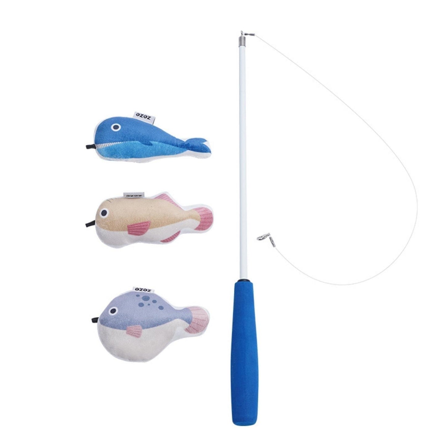 ZeZe "Fishing Your Cat" Telescopic Fishing Cat Stick Toys - {{product.type}} - PawPawUp