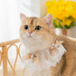 Floral Cat And Dog Necktie With Lace Bib Pet Accessories - {{product.type}} - PawPawUp